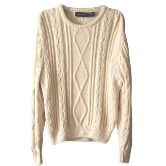 Christopher Hayes Sweaters - Vintage Christopher Hayes Chunky Cable Knit Sweater Cream 100%Cotton Unisex